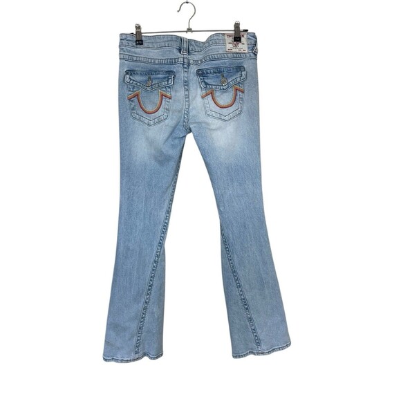 True Religion‎ Women's Joey Low Rise Flare Ombré Zigzag Measures 32” Labeled 29” - Picture 5 of 16